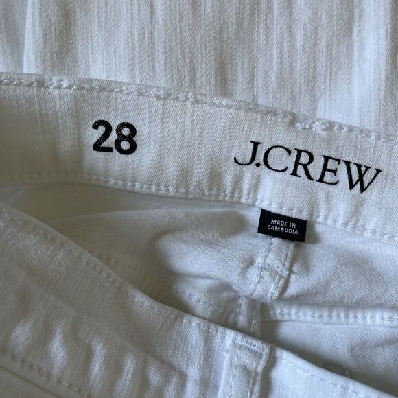 J.CREW Skinny Jeans Women 28 White 9" Toothpick Stretch BQ310 - Picture 10 of 14